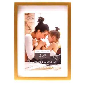 Parisian Home Metal Frame Collection Gold 6x6 Matted to 4x6 Frame